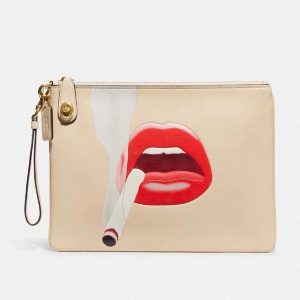 NWT AUTHENTIC Coach X Tom Wesselmann Large Turnlock Wristlet